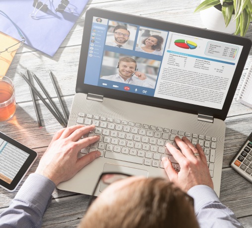 a woman in a laptop