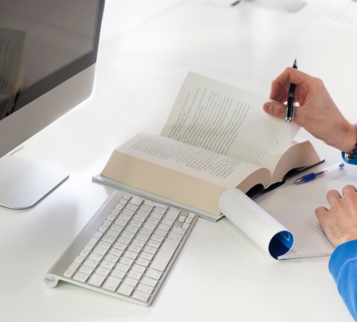 a man reading a book