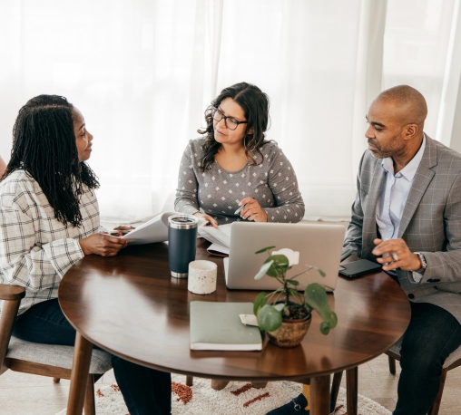 team work has a meeting in their office